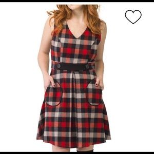 Smak Parlour fit and flare dress. Plaid